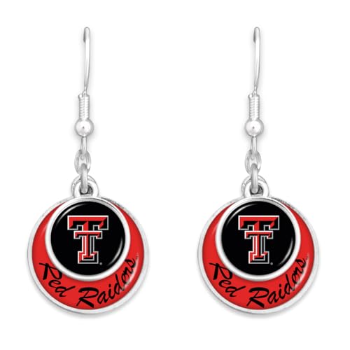 From the Heart Texas Tech Red Raiders Stacked Disk Earrings Jewelry Gift Licensed TTU, Silver