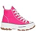 TRENDSUP 2-Inch Height Platform Lace-Up Canvas Sneakers - Fashionable, Comfortable, Durable, and Versatile Shoes for Everyday Casual Wear Fuchsia