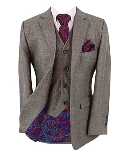Ensemble 3 pièces en tweed assorti homme et enfant pour mariages et fêtes