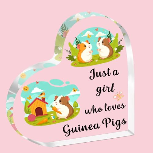 SDOFY Guinea Pig Acrylic Plaque - Gift for Girls, Women and Lovers - Just a Girl Who Loves Guinea Pigs