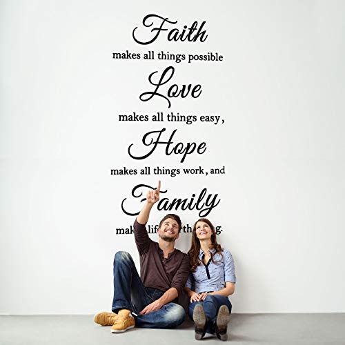 3 Sheets Wall Decals Inspiring Wall Quotes Stickers For Living Room Bedroom Decoration Valentine’s Day New Orleans Carnival St. Patrick’s Day Decor (Live, Faith And Bless) #TOP2