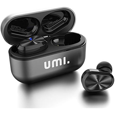 Amazon Brand - Umi earbuds W5s True Wireless Earbuds Bluetooth 5.2 In-Ear Headphones IPX7 for iPhone, Samsung, Huawei with Patented Intelligent Metal Charging Case(Grey) Cover