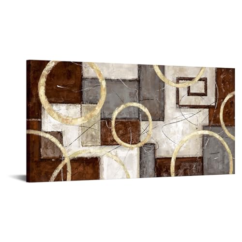 iKNOW FOTO Modern Abstract Geometric Canvas Wall Art - 40x20''