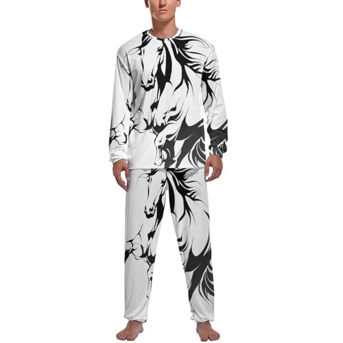 Pyjama homme imprimé chevaux : finissez-en avec les nuits fraîches grâce à cet ensemble chaud