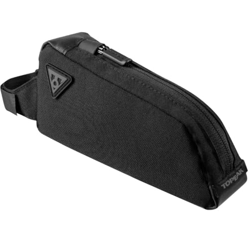 Topeak FastFuel Top Tube Bag (Black, One Size) – Compact 0.5L Frame Bag | Adjustable Bolt-On or Strap Mount, Padded Storage for Snacks & Gear, 70g Lightweight Design
