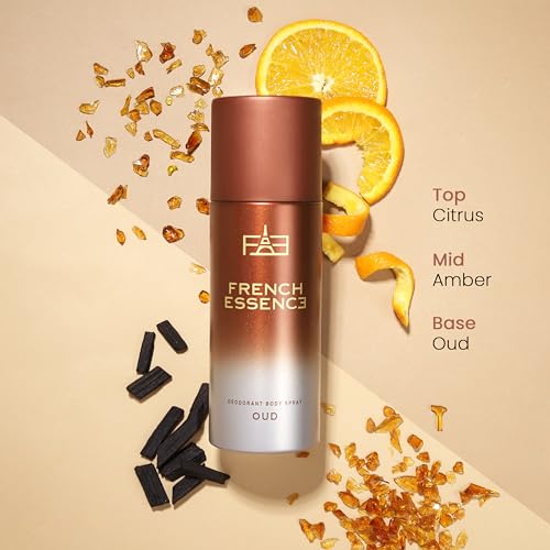 FRENCH ESSENCE Deodorant for men and women | Man Deo | Body Spray for men,Long Lasting Fragrance, Fresh Scent combo Deodorants (Pack of 5 (Aura,Noir, Oud, Recharge,Triumph))
