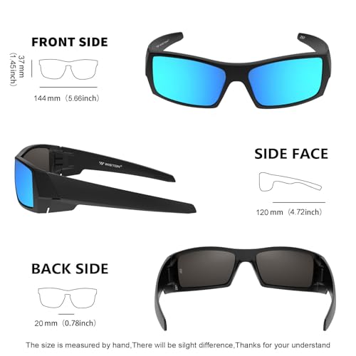 Image of WISTON Z87 Sunglasses Wrap Around Sunglasses for Men Rectangular Safety Glasses UV400 for Sport Working 8231