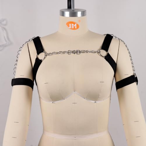 Men's Body Chest Harness Elastic Belt with chain Adjustable Shoulder Belt Body Chest Harness Bondage Strap for Men Gay Party Club Cosplay Costume Bar Nightclub Masquerade Clubwear4