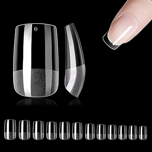 500 Piezas 12 Tamaños Uñas Postizas, Gel Acrilicas Uñas Postizas Tips, Acrílicas Uñas de Gel Nail Tips para Salón y Casa Manicura