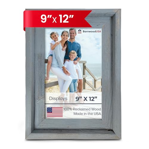 BARNWOODUSA Farmhouse Style Rustic Picture Frame, Bedroom, 9x12, Slate Blue