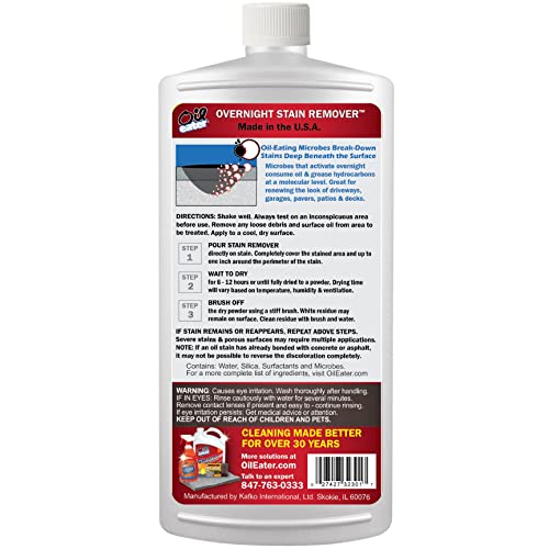 overnight stain remover for cleaning oil stains on concrete driveway pavers amp garage floorswhite aod3232301