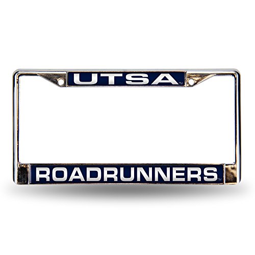 Rico Industries unisex NCAA UTSA Roadrunners Laser Cut Inlaid Standard Chrome License Plate Frame, Team Color, 6 x 12.25- US