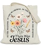 LUERHUI Aesthetic Christian Gifts Tote Bag for Church, Bible Verse Floral Tote bag for Women