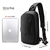 Mens Sling Bag, Unisex Chest Bag Crossbody Casual Shoulder Bag Diagonal bag Handbag Gym Daypack Water-Resistant with USB Charging Port Messenger Bag for Outdoor Sport Travel Casual Office-Black #1