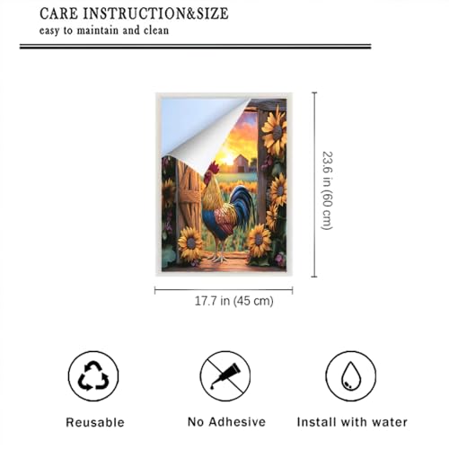 Película Decorativa de Vidrio para Ventana Rooster 17.7 x 23.6 in miniatura 2