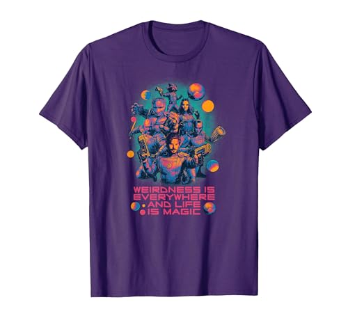 Marvel Guardians of The Galaxy Volume 3 Weirdness Everywhere T-Shirt, Men, Purple, Large