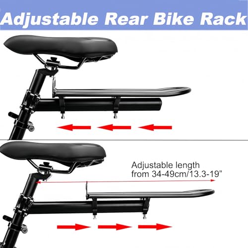 Fahrradgepäckträger aus Aluminiumlegierung, einziehbarer Fahrradgepäckträger, universeller Fahrradträger, MTB-Gepäckträger, maximale Traglast 10 kg (Schraubmontage)