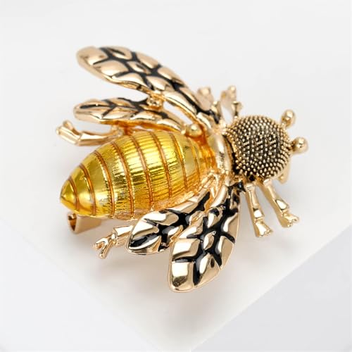 Image of Vintage Crystal Honey Bee Brooches for Women,Sparkly Rhinestone Insect Bee Brooches Charm Faux Pearl Yellow Sun Flower Honeybee Lapel Pins Dress Suit Shirt Prom Party Jewelry