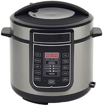 6 Quart Digital Pressure Cooker with 14 Preset Cooking Functions Stainless Steel Electric Multi-Cooker with Slow Cook, Keep Warm, and Auto Shut-Off