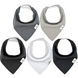 DiaperSquad's 5-Pack Baby Bibs for Drooling and Teething, Bibs for Boys, Baby Girl - Solid Cotton Baby Drool Bibs (Basics)