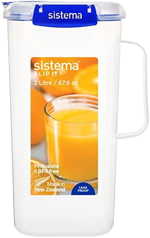 Sistema KLIP IT PLUS Saftkrug | auslaufsicherer 2 l fassender Kunststoffbehälter für WasserSaft und mehr [881420]