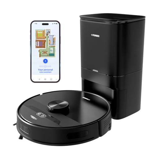 Eureka Forbes SmartClean, 5000Pa HyperSuction Robotic Vacuum Cleaner with Auto Bin (65 Days Hands-Free Cleaning) | LiDAR 3.0 & Home Mapping | Wet Mopping | 5-Hour Run Time | Smart App Control