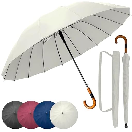 unycos - Paraguas de Golf Resistente al Viento【Grande, XL】 Automático e Impermeable con Mango de Madera, Protección UV para Hombre y Mujer, 120 cm, 16 Varillas | Incluye Funda y Correa (Beige Claro) | Ya disponible en tu tienda friki favorita! En mundofriki.es! unycos - Paraguas de Golf Resistente al Viento【Grande, XL】 Automático e Impermeable con Mango de Madera, Protección UV para Hombre y Mujer, 120 cm, 16 Varillas | Incluye Funda y Correa (Beige Claro) | Ya disponible en tu tienda friki favorita! En mundofriki.es!