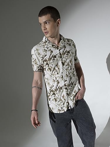 Image of Hubberholme Men's Rayon Relaxed Fit Printed Half Sleeve Resort Shirt