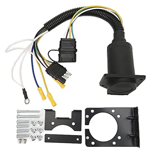 Connecteur de remorque, 4 voies vers 7 voies convertisseur de prise de remorque ronde en plastique 4 broches vers 7 broches adaptateur de câblage de remorque 6-24 V Cover