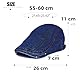 HIQIU Schiebermütze Herren Denim Baumwolle Barett Hut, Baskenmütze Unisex Flat Cap Ivy Newsboy Cabbie Caps Driving Hut (DE/NL/SE/PL, Alphanumerisch, M, L, A# Dunkelblau)