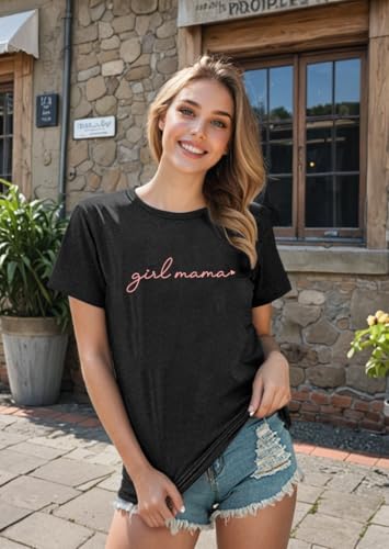 Mama Shirts for Women Girl Mom Shirt in My Girl Mom Era Mother Casual Graphic Short Sleeve Tops2