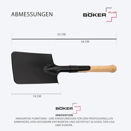 Böker Plus® Shovel M1874 - Deutscher Feldspaten mit Holzstiel - Armee Kurzspaten nach historischen Pionierspaten - Kurze Outdoor-Schaufel mit Tasche für Bushcraft-, Camping-, Survival-Ausrüstung – Bild 6