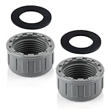 PVC Gewindekappe G3/4''(Ø23.8mm), 2 Stück Innengewinde Blindstopfen Schlauchkappen mit Gummidichtungen, Runder Gewindefitting Verschlusskappe für Garten Wasserleitungen