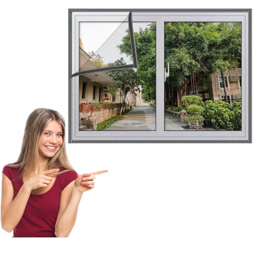 Mosquitera de fibra de vidrio de 80 x 125 cm, malla de fibra de vidrio, mosquitera de repuesto, mosquitera cortable para mascotas, para ventanas, puertas, patios, a prueba de gatos