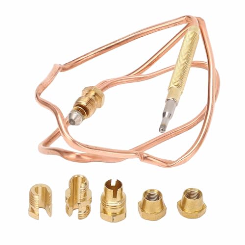 Gas Thermocouple Kit, Gas Stove Thermocouple, Thermocouple Fireplace Replacement Kit,Water Boiler Thermocouple for Induction Cooker, Gas Stove,Copper (90CM)