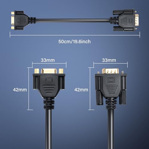 PNGKNYOCN VGA Verlängerungskabel, 15 pin 1080P Full HD VGA Stecker zu Buchse Monitor Video Kabel für Computer PC Monitor Laptop TV Projektor und mehr（0.5M）
