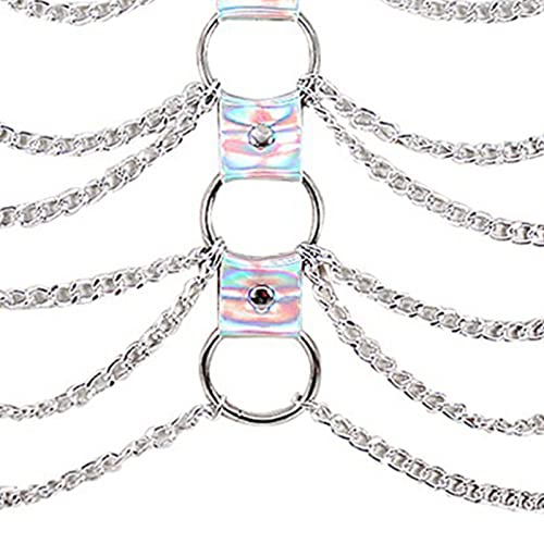 Moda para soporte de pecho y cadena corporal con brasier de cristal 4