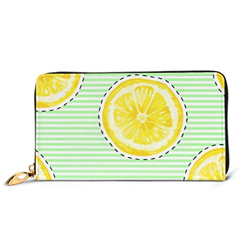 Preisvergleich Produktbild JHGFG Mode Handtasche Reißverschluss Brieftasche Vektor Nahtlose Muster Zitronen Abstrakte Cartoon Telefon Kupplung Geldbörse Abendkupplung Blockieren Leder Brieftasche Multi Card