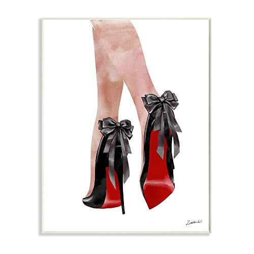 Stupell Industries Fashion Red Bottom Bow High Heels Shoes Shopping, Designed by Ziwei Li Art, 13 x 19, Wall Plaque
