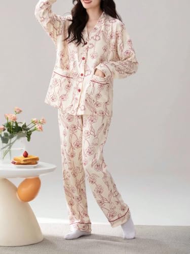 Image of LITZO Womens Korean Night Dress || Pyjama Set ||Korean Nightsuit || Women Nightwear ||Round Neck Half Sleeve Nightsuit || Loungewear || Everyday Nightdress (L-221-227)