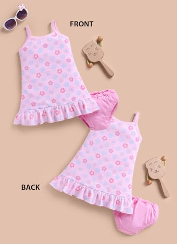 Image of LuvLap Baby Girl 100% Cotton Sleevless Girls Frock Pack of 3