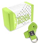 Yoga Block and Yoga Strap Set: One Block and 8' Strap