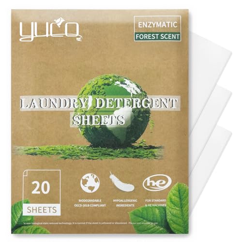 YUCO Laundry Detergent Sheets Rose Bush and Forest Scent Total