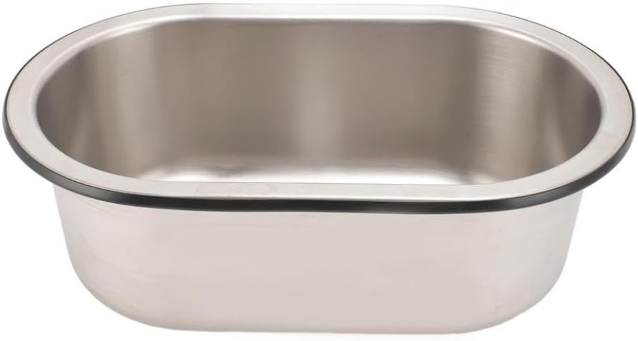 Stainless Steel Bar Sink Oval Washbasin with 40mm Drain Hole Compatible with Boat Caravan RV Camper 13.6 X 8 X 5.2in