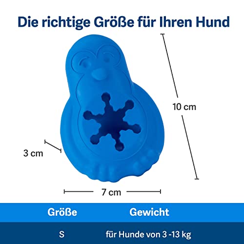 PetSafe Gefrier-Pinguin, Tiefkühlgeeignetes Snackspielzeug für Hunde, Beschäftigung und Gewichtskontrolle, Klein, Blau