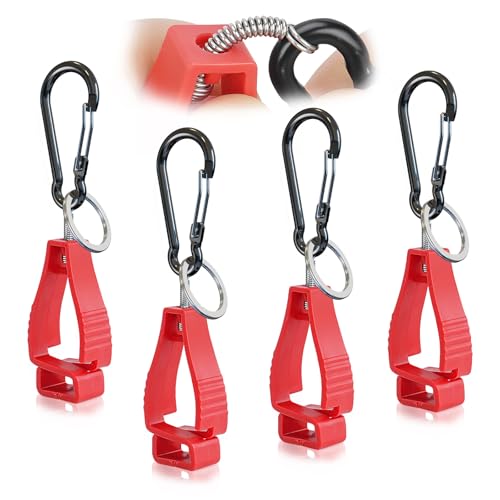 NANHONG 4PCS, Glove Clips for Work Glove Holders, Gloves Clip, Duty Belt Accessories, Gloves Clips for Work, Suitable for Everyday, Outdoor and Construction, Red