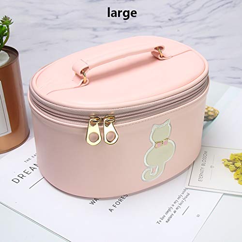 Preisvergleich Produktbild DWWSP Tragbares Multifunktionsgerät Mit Großem Fassungsvermögen Und Kosmetiktasche. Schminktisch for Zu Hause. Weiches Ledermaterial. Größe Rosa Kosmetiktasche (Size : M)