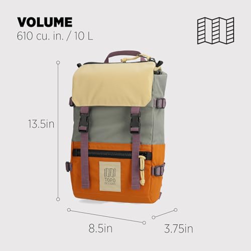 Image of Topo Designs Rover Pack Mini - Small Sized Daypack for EDC, Day Trips, Hikes, Iconic Denver Design, Fair Trade + Bluesign