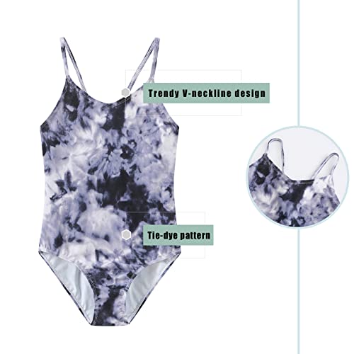 Image of Girls One Piece Swimsuits Hawaiian Floral Bathing Suit for Kids Adjustable Straps Swimwear 3-16 Years