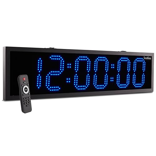Ivation Huge Large Big Oversized Digital LED Clock - Wall Mount | (12 inches - Blue LED)